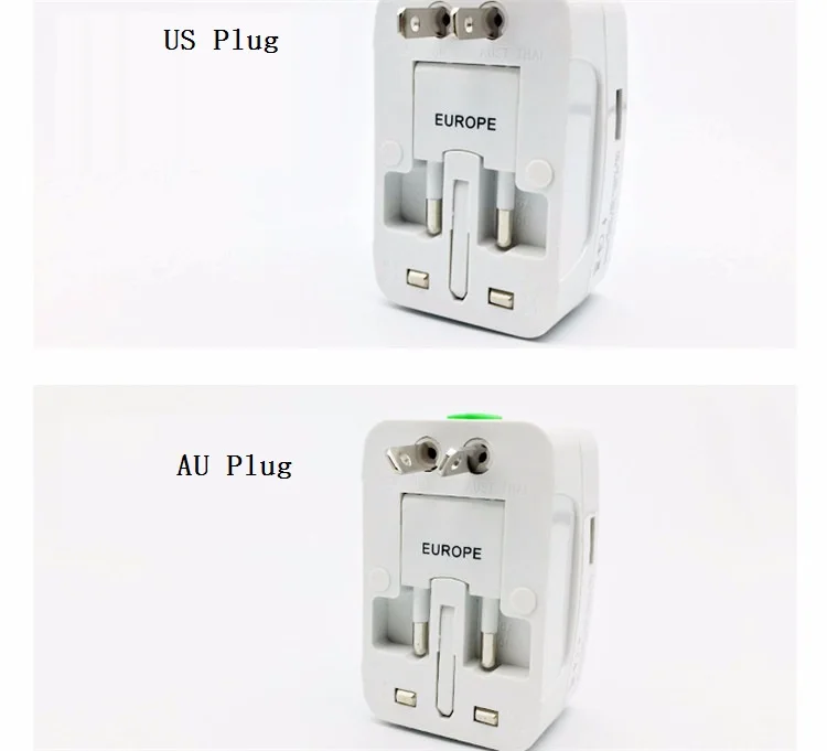 Travel Adapter Мощность разъем Электрический переходника штепсельной вилки International адаптер Универсальный разъем USB Мощность Зарядное устройство конвертер США ЕС Великобритания AU