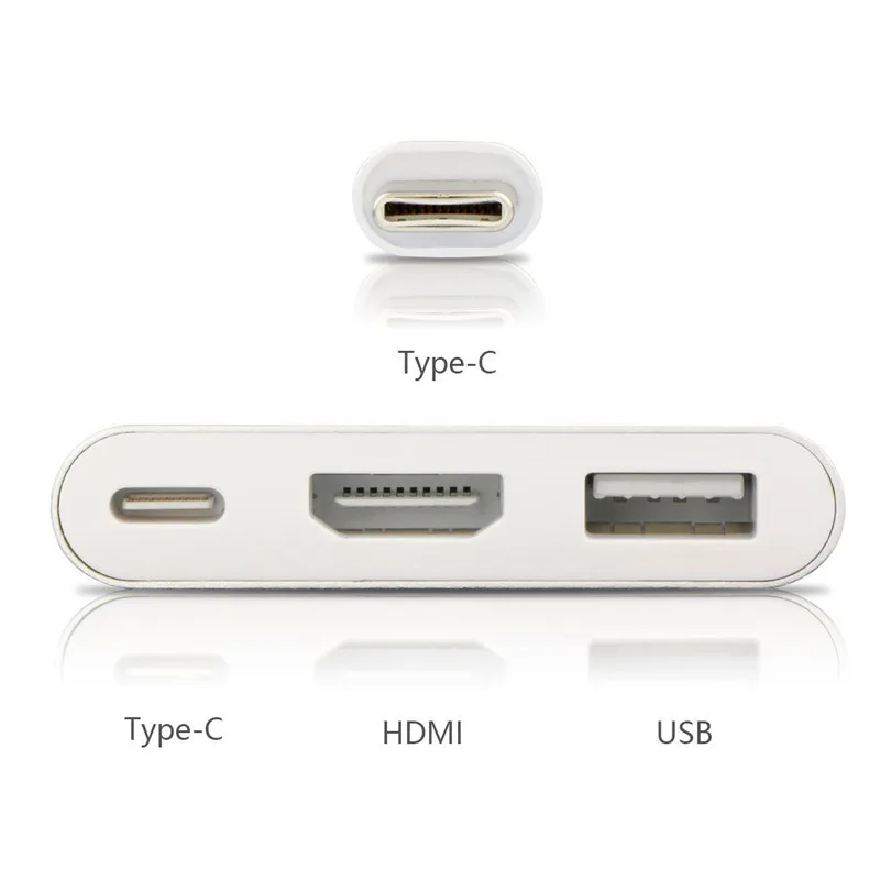 Kembona Usb Тип-C USB Hub адаптер 3 в 1 взаимный обмен данными между компьютером и периферийными устройствами C концентратор HDMI USB3.0 Тип-C переходник с внутренней резьбой с зарядки конвертер для нового MacBook