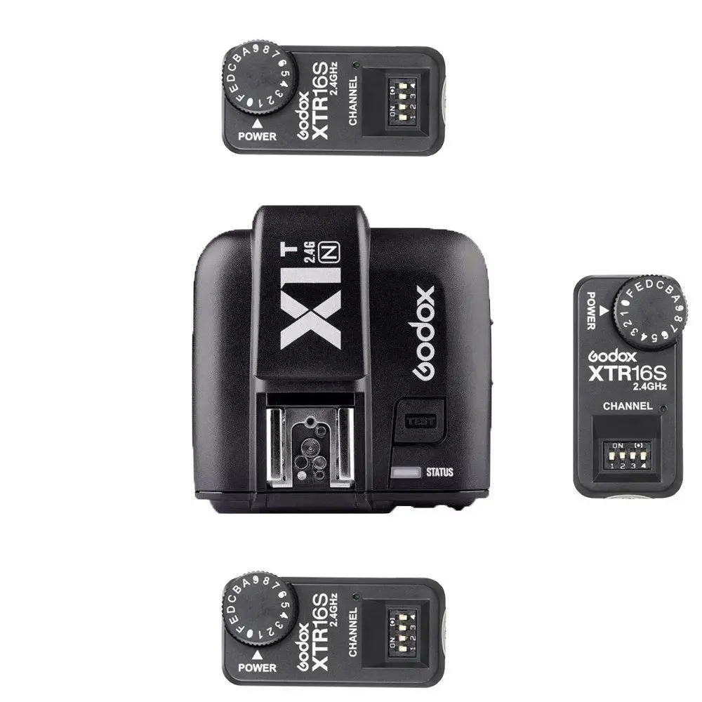 

Godox X1T-N TTL Wireless Transmitter & 3x Flash Receivers XTR-16S Wireless 2.4G