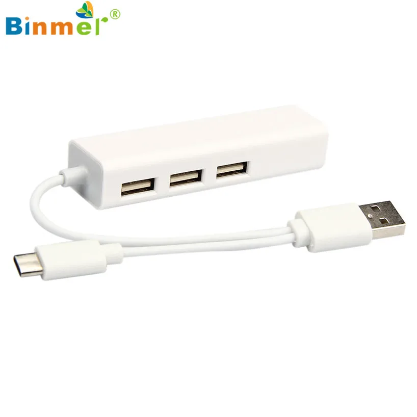 Binmer USB 3,1 Тип C+ USB 2,0 несколько 3 портов концентратор с Ethernet Сетевая карта для ПК ноутбук TabSep 15