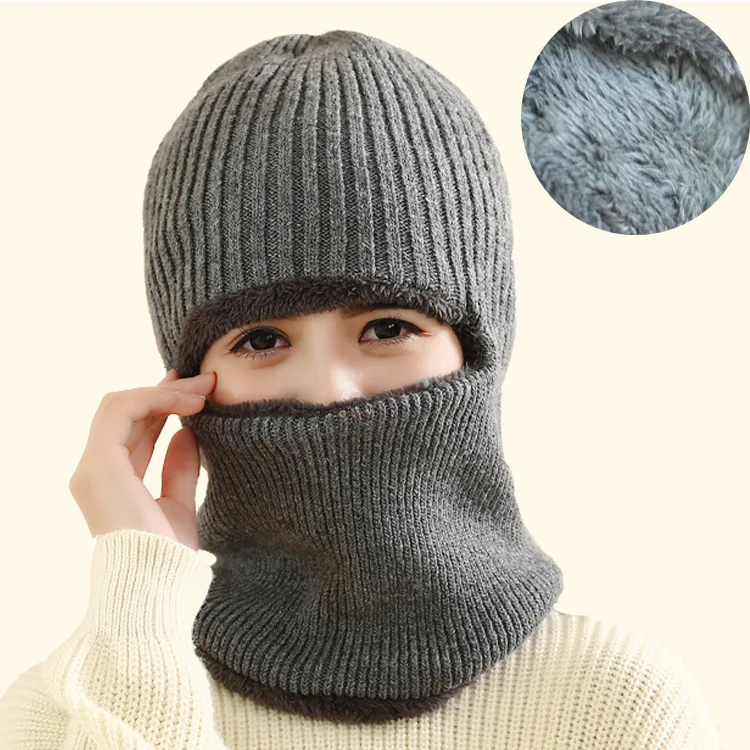 

Latest Hot Selling Multi Functional Knit Cap Balaclava Mask Winter Wool Hats Adult Men Women Thick Winter Beanie Thick Mask