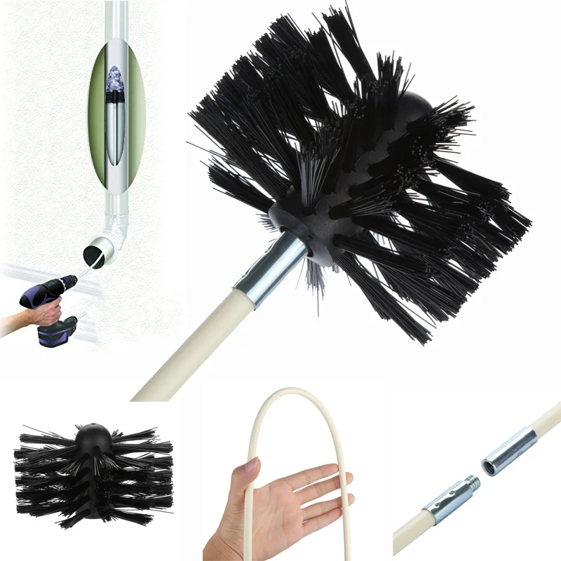 

Home Dryer Duct Cleaning Kit Lint Remover Extends Up To 6 Feet Synthetic Brush Head Use With or Without a Power Drill