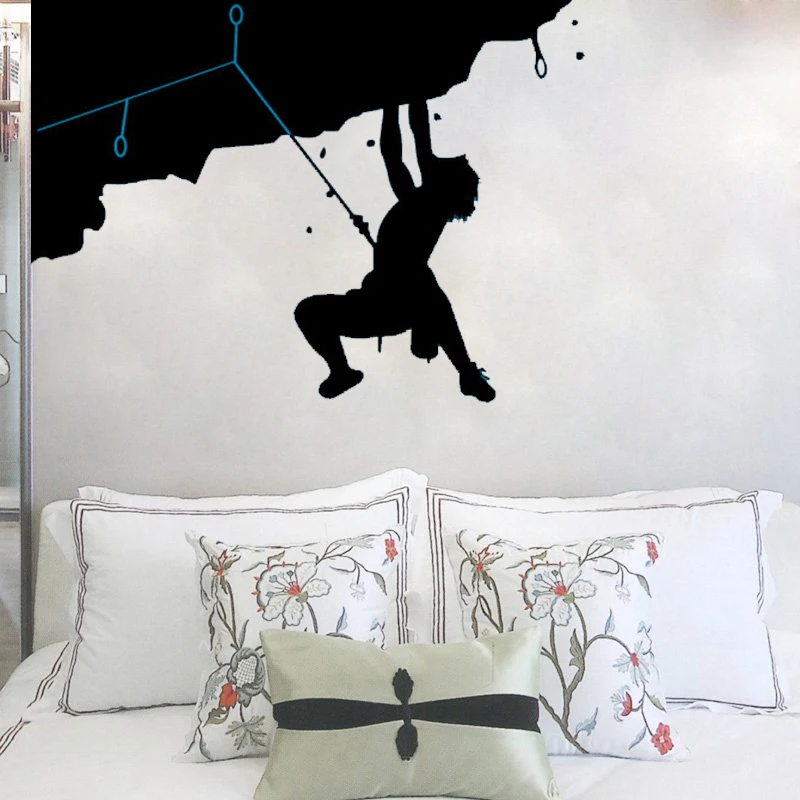 ROCK CLIMBING wall stickers men mountain climber sticker art vinyl climbers art mural decal home