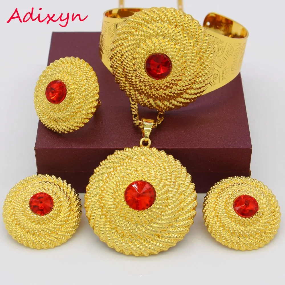 

Ethiopian Jewelry Sets Necklace/Earring/Ring/Bangle/Pendant Gold Color African Habesha Gift Eritrea Sets M027