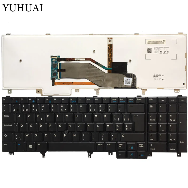 Клавиатура для ноутбука DELL E6520 Teclado E6530 E6540 E5520 E5520M E5530 черная с клавиатурой