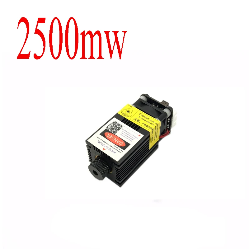 

New 2500mW 445NM focus adjustable blue light laser module 12V high power laser head with Holder Heat sink for engraving machine