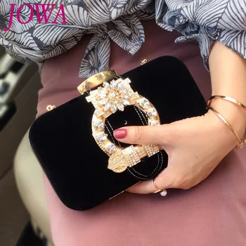 

2019 New Design Women's Evening Bags Socialite Diamonds Flower Small Handbag Wedding Party Bride Clutch Night Purse Chain Pocket