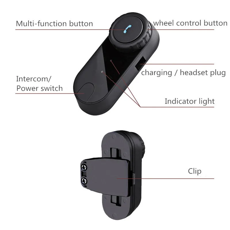 T Comvb Bt Sans Fil Intercomunicador Interphone Casque 800 M