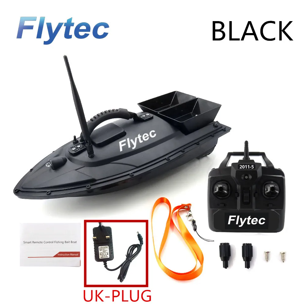 Flytec RC лодка 2011-5 RTF умная Цифровая автоматическая модуляция Частоты Дистанционное управление радио устройство рыболовный инструмент - Цвет: UK-BLACK