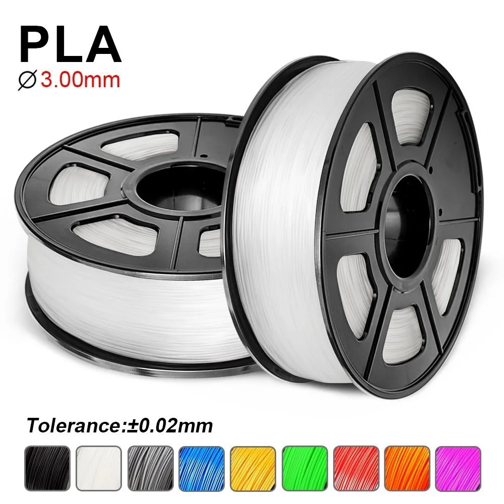 

SUNLU 3.00mm PLA Filament For 3D FDM Printer 1KG/2.2LBS With Spool Degradable 3D Printing Consumable 100% No Bubble