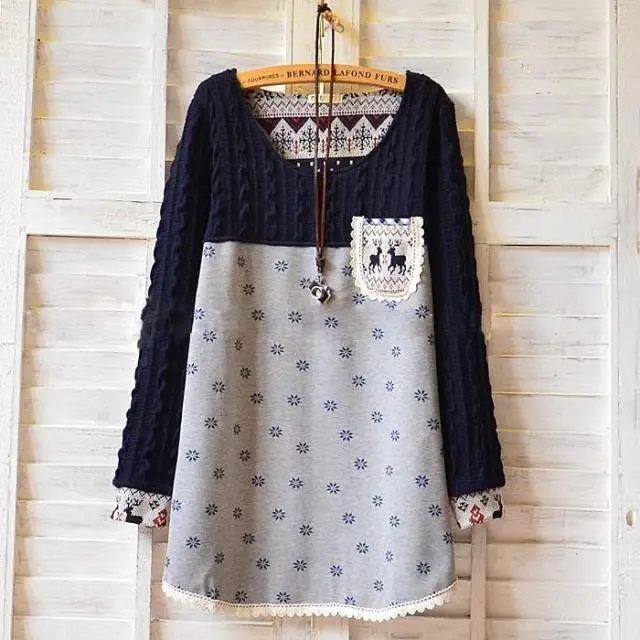 spring christmas deer women clothes xxxxl long blouse plus size christmas blouses plus size
