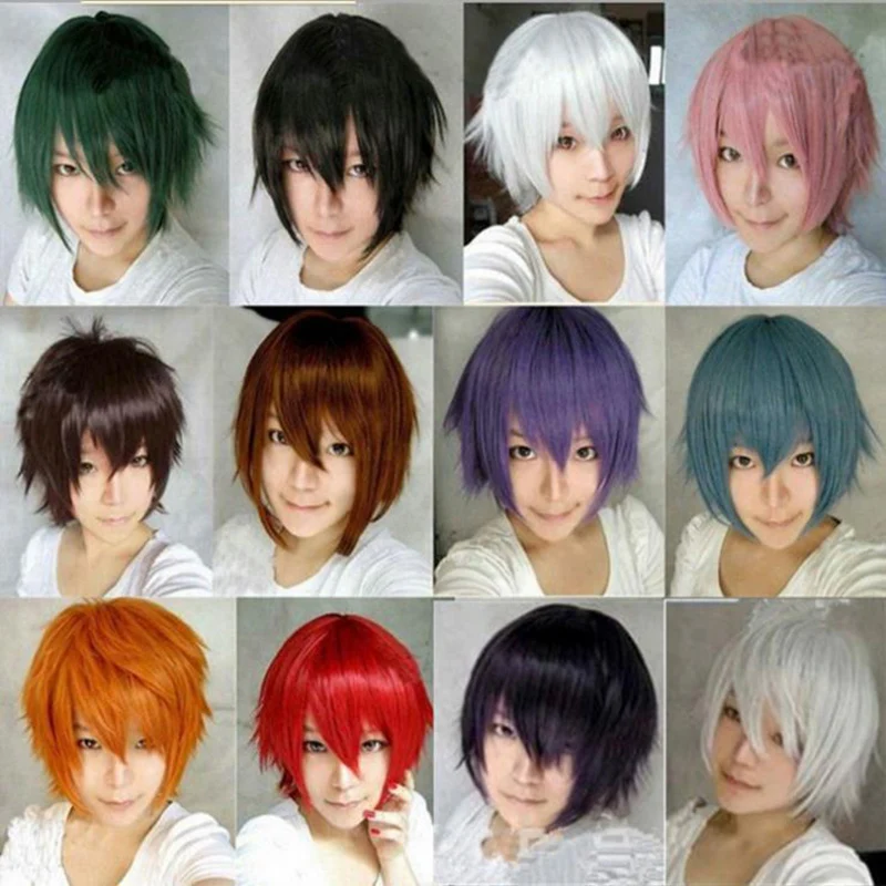 14 Colors Anime Cosplay Wig Short Straight Heat Resistant