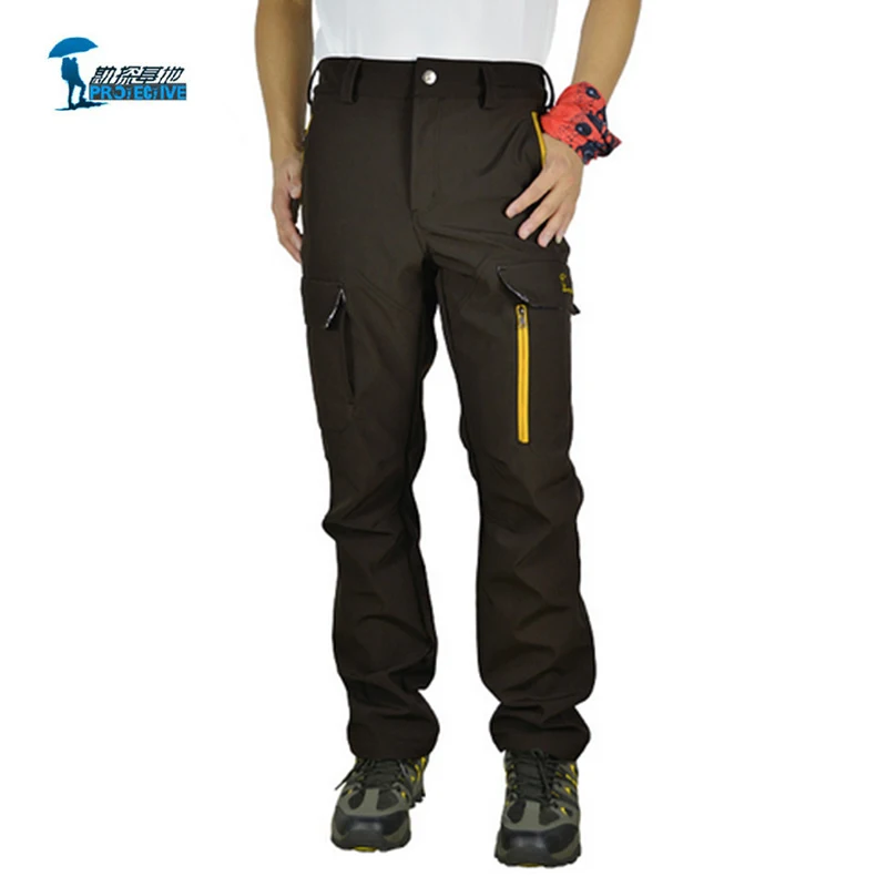 

Protective New Autumn Winter Softshell Hiking Pants Men Outdoor Climbing trekking pantalones waterproof Windproof Thermal Calcas