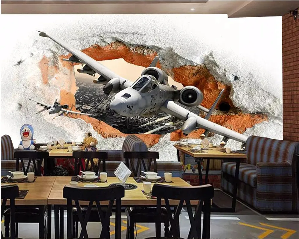 

beibehang Custom wallpaper 3d photo mural fighter missile cafe restaurant personality mural wall papers home decor 3d wallpaper