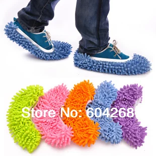 

1 Pair (2pcs) /Lot Non Slip Cover Set Clean Clothe Cleaning Floor Chenille Microfiber Shoe Overshoes Floorcloth Wiping