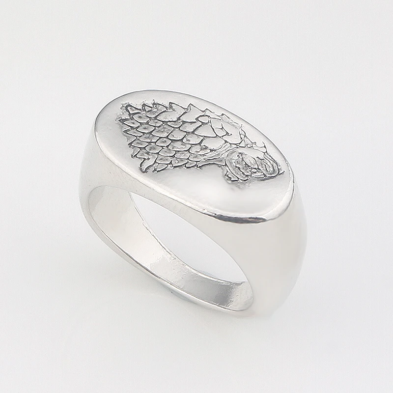 Serie de película Juego de tronos Wolf Head alta calidad unisex joyería| game of thrones ring|ring game of thronesring game -