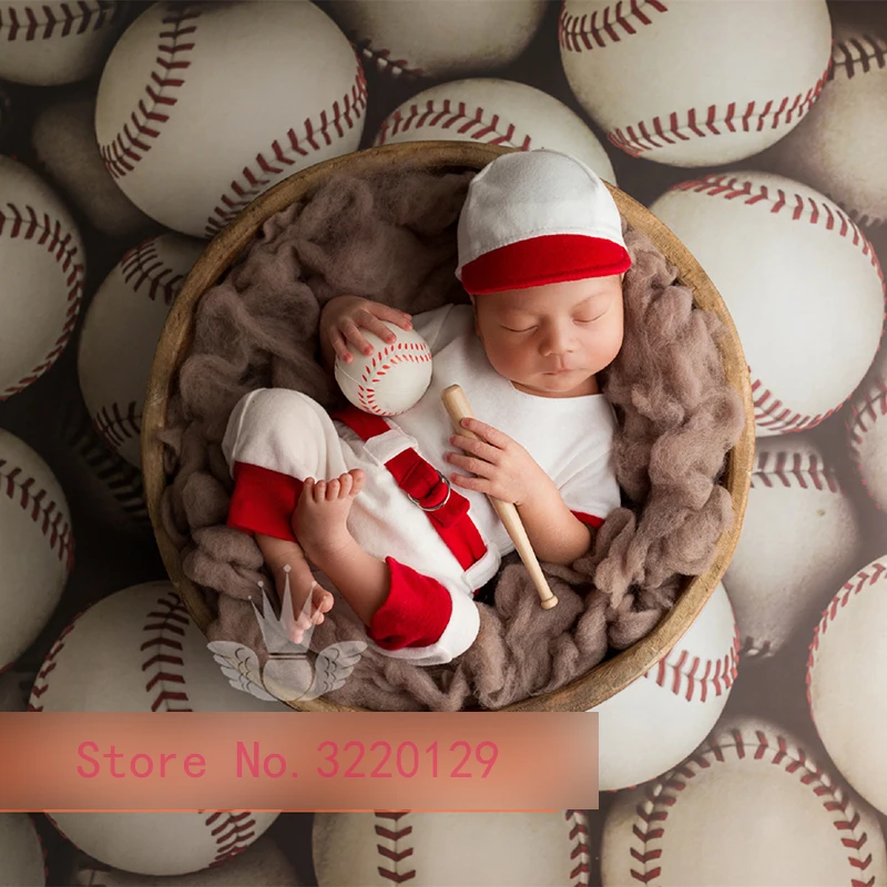 

2018 New Baseball Uniform Hats 5 Pcs / Set Photo Shoot Prop Accessories Baby Boy Girl Costume Wrap Newborn Photography Props