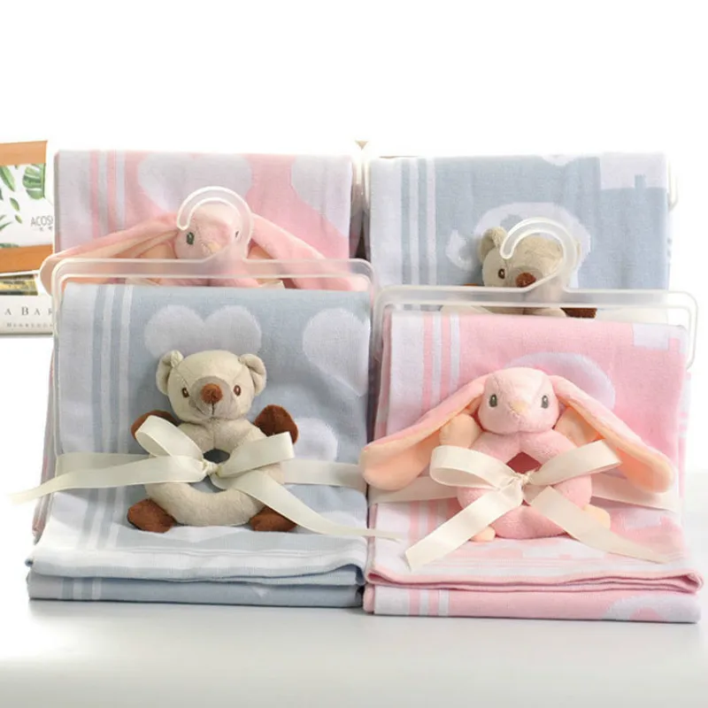 

High Quality Baby Jacquard Knitted Blanket Infnat Bebe Cartoon Knitted Print Blankets Baby Exquisite Gift Blanket Bedding