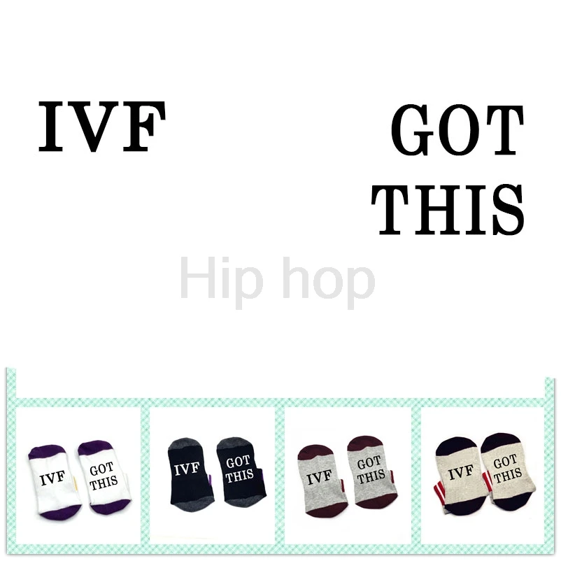Носки IVF получили эти носки бесплодия носки хлопок эластичные удобные унисекс милые счастливые носки для беременных