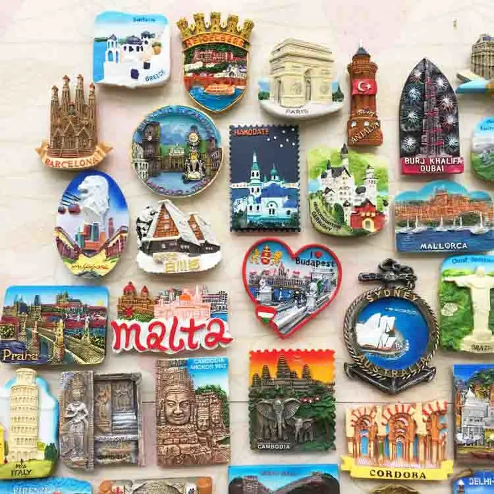 

BABELEMI France Cambodia Italy Germany Greece Hungary India Israel Fridge Magnets Travel Souvenir Refrigerator Magnetic Stickers