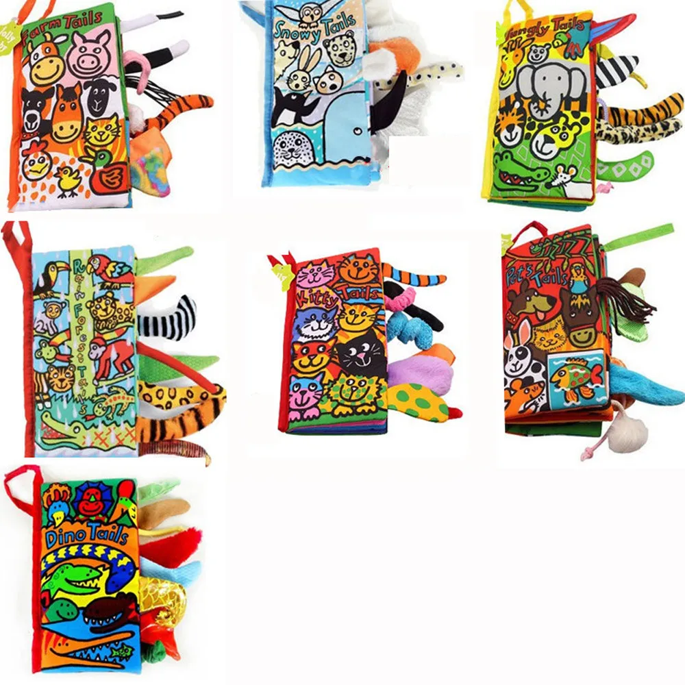 

Kids Animal Tails Cloth Book Baby Toy Cloth Development Books Education Books gaohann7.3