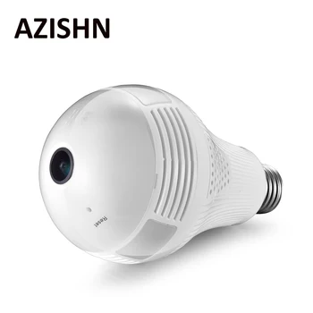 

AZISHN 960P 2/3MP Wireless Panoramic IP Camera 360 Degree 3D VR Bulb Light FishEye WIFI Surveillance CCTV Home Security Mini Cam