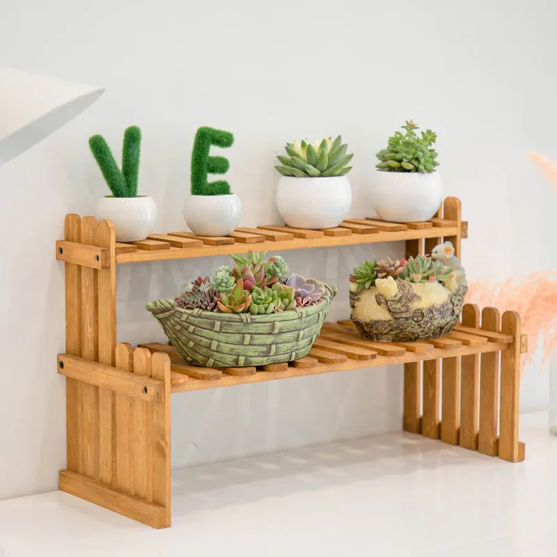 

Indoor plant shelf solid wood flower rack save balcony living room space Standing Type organizer floor plant shelves