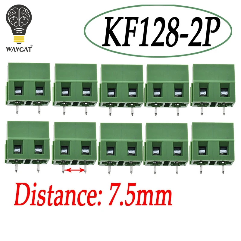 KF128-2P KF128-3P 3,81 5,0 7,5 2,54 мм печатной платы Клеммная колодка с терминал KF120-2.54 DG308 MG128