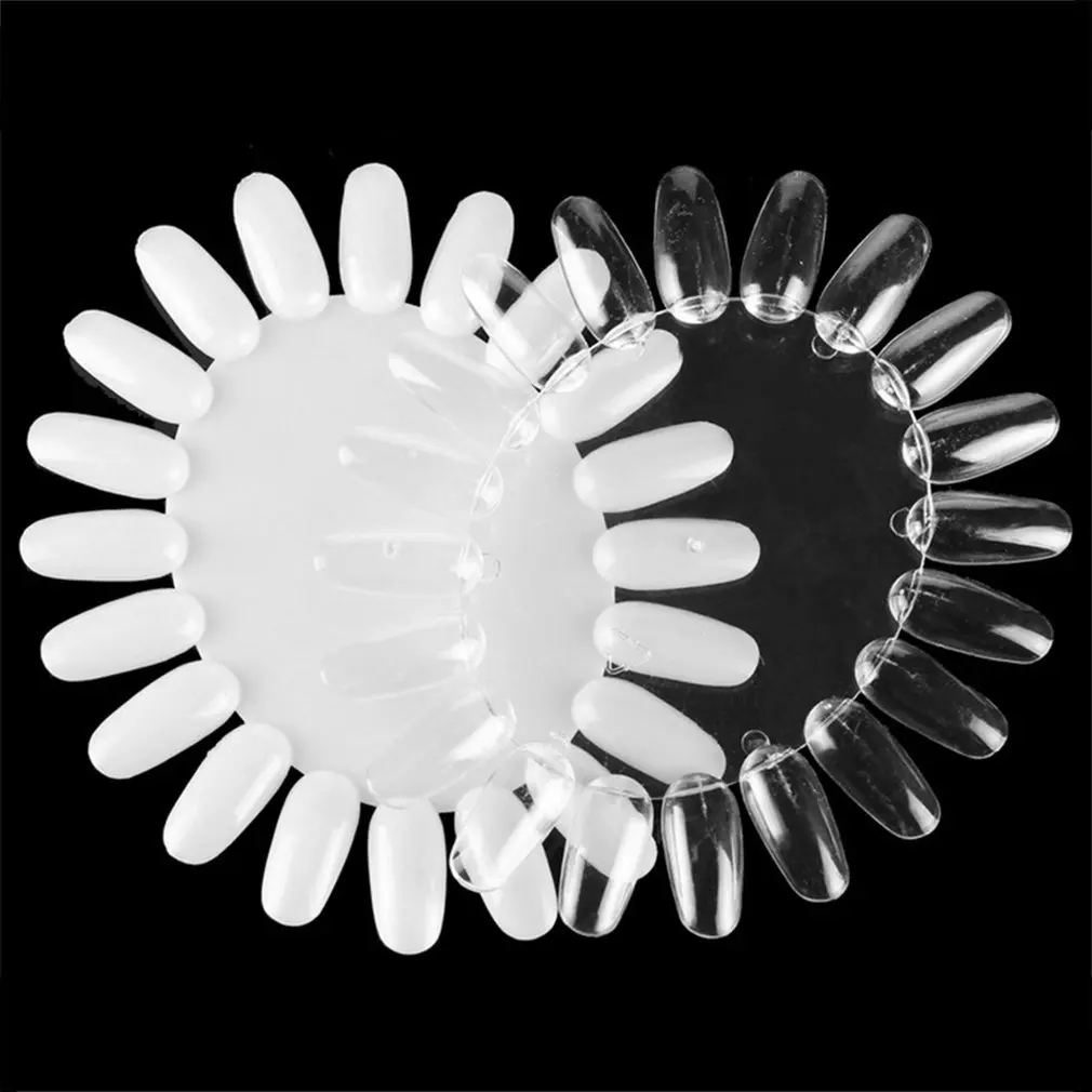 

Round Acrylic Plastic Nail Art showing shelf Tips Palette Practice Polish Displaying Wheels Practice Chart False Nail Design new