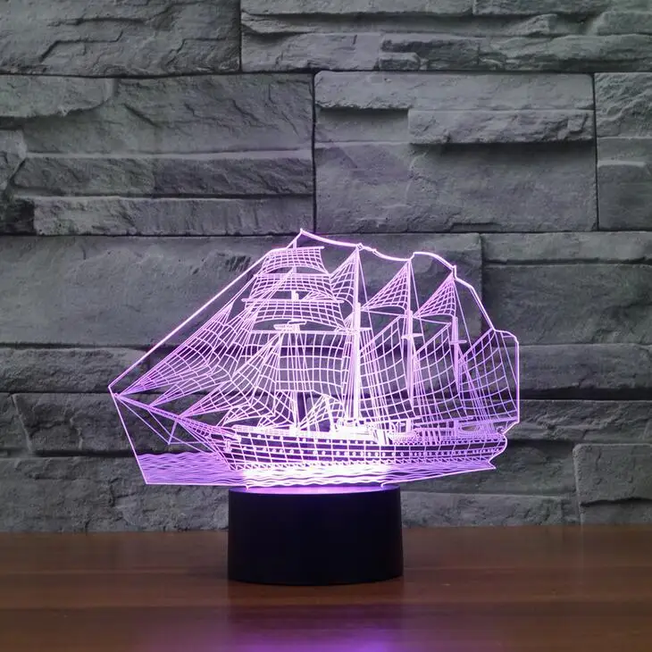 3D Novelty Light Seven Color Change Creative Gift Desktop lamps Touch