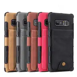 L-FADNUT винтажный карточный Карманный чехол для телефона samsung Note8 Note9 тонкий противоударный бампер для S10e S10 S9 S8 Plus ретро крышка Capa