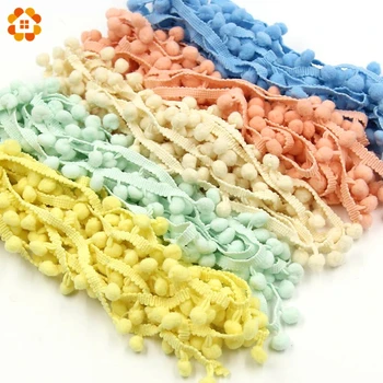 5Yards/Lot  Hot Sale 10MM Pom Pom Trim Ball Fringe Ribbon DIY Sewing Accessory Lace 17 Colors  For Home Party  Decoration