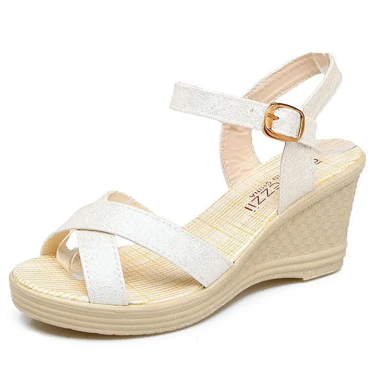 

Wedge sandals 2019 new women's shoes summer thick high heel fashion students open toe sandals large size shoes