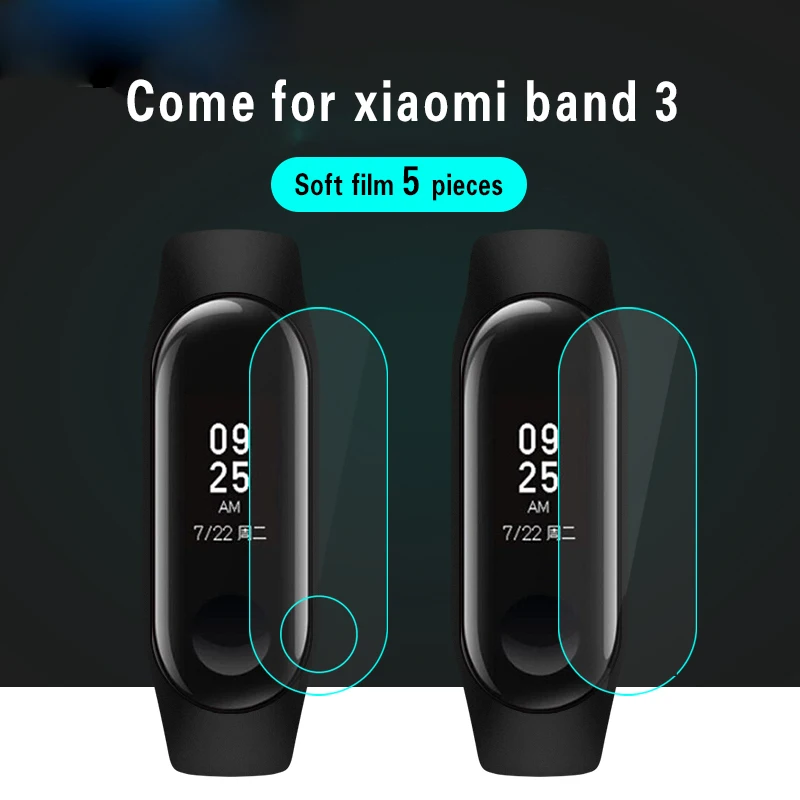 

5 PCS/Lot Screen Protector Film For Xiaomi Mi Band 3 Smart Full Cover Soft Film Anti-scratch Protective Films Not Tempered Glass