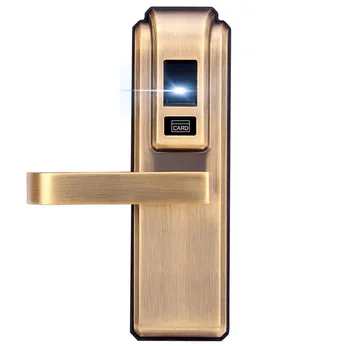 

HFSECURITY Indoor Wooden Door Fingerprint Card Lock Home Security RFID Electric Lock Password Code Key AAA Rechargeable Locks