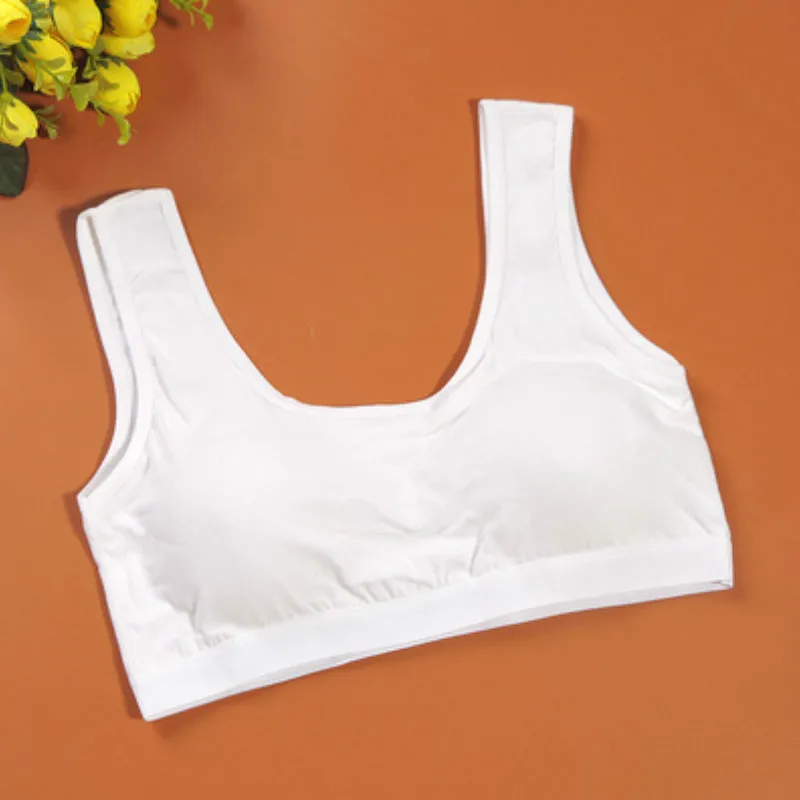 

5pc/lot Teens Girls Sports Bra Puberty Underwear Wireless Teenager Girls Sport Bra Chest Pad Cotton Young Girls Training Bra