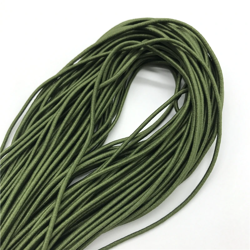 5 ярдов 2 мм цветная высокоэластичная круглая эластичная повязка круглая эластичная канатная Резиновая лента эластичная линия DIY Швейные аксессуары - Цвет: Army Green
