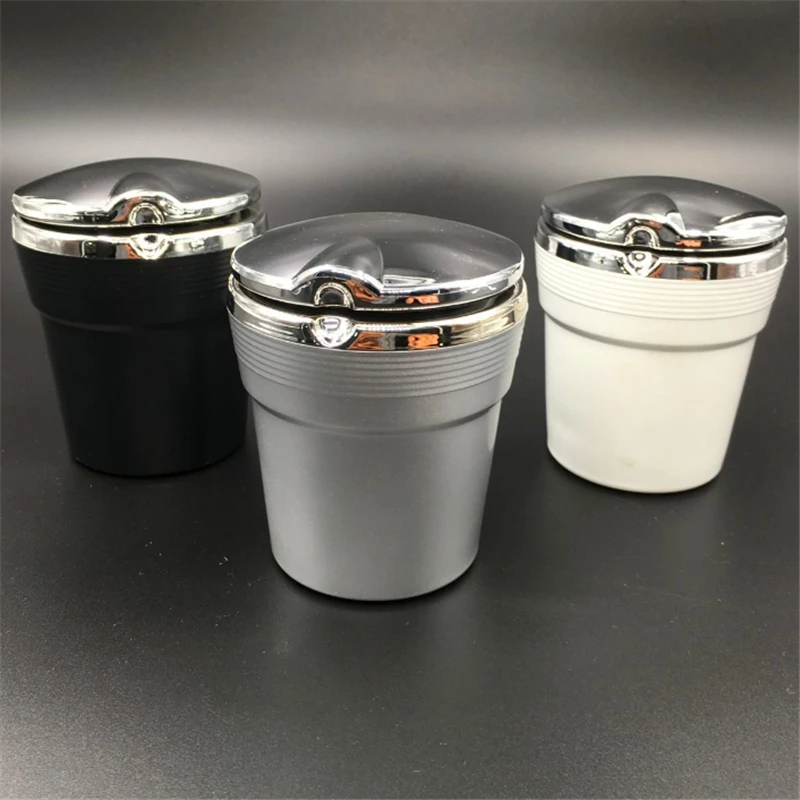 3 Colors On board creative Car LED ashtrays Auto plastic ashtray Car