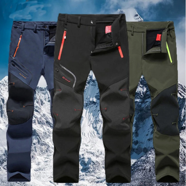 Pantalones de Trekking informales para hombre, pantalones cálidos a prueba  de viento para exteriores, senderismo, Camping