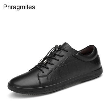 

Phragmites Genuine Leather Shoes Men Usual Dress Shoes Big Size 46 Unisex Flats 2019 New Casual Dress Shoes Flat Shoes Sneakers