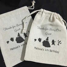 Пользовательские Красавица и чудовище на день рождения мешки для конфет подарок на свадьбу муслиновые мешки Bachelorette Hangover набор для выживания