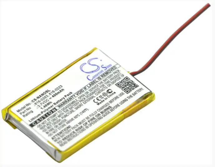 Cameron sino 400mAh аккумулятор для APPLE iPOD Nano 2GB 4GB MA004LL/A MA005LL/A MA099LL/A MA107LL/A 616-0223 616-0224 616-0283