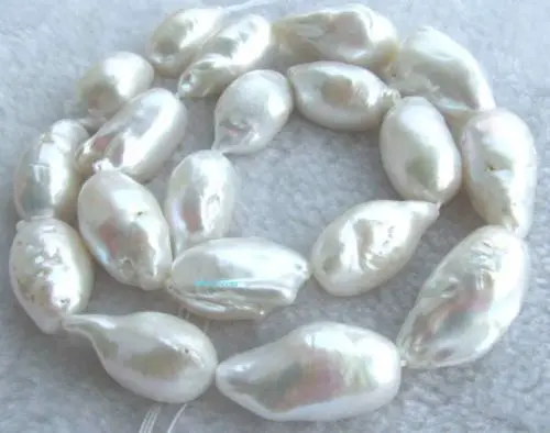 

Hot sell Noble- FREE SHIPPING>>>@@ N356 Natural 11x22-17x35mm White Freedom Freshwater Pearl Beads 16.5''