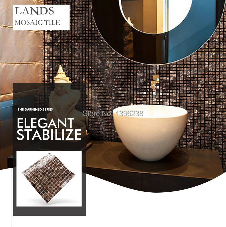 Kitchen Backsplash Glass Tiles Gold Line Pattern Meshback Mosaic