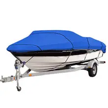 Heavy Duty 14-16ft Beam 90inch Trailerable 210D Marine Grade Boat Cover Waterproof UV Protected Blue