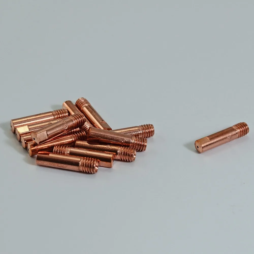 20pcs CO2 MIG Contact Tips 0.8 ( 1.0 ,1.2 Available ) x25mm For MB15 15AK MAG MIG Welding Torch Consumables Accessories