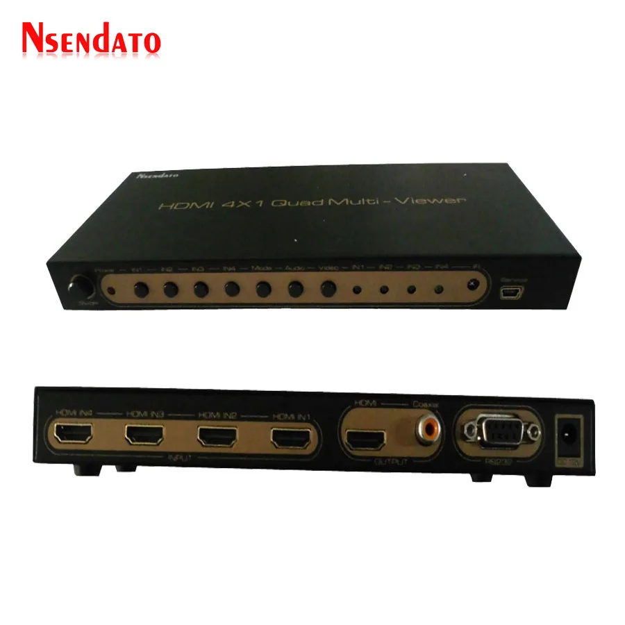 HDMI 4x1 четырехъядерный многоэкранный сплиттер 4 в 1 выход адаптер конвертер с RS232 ИК