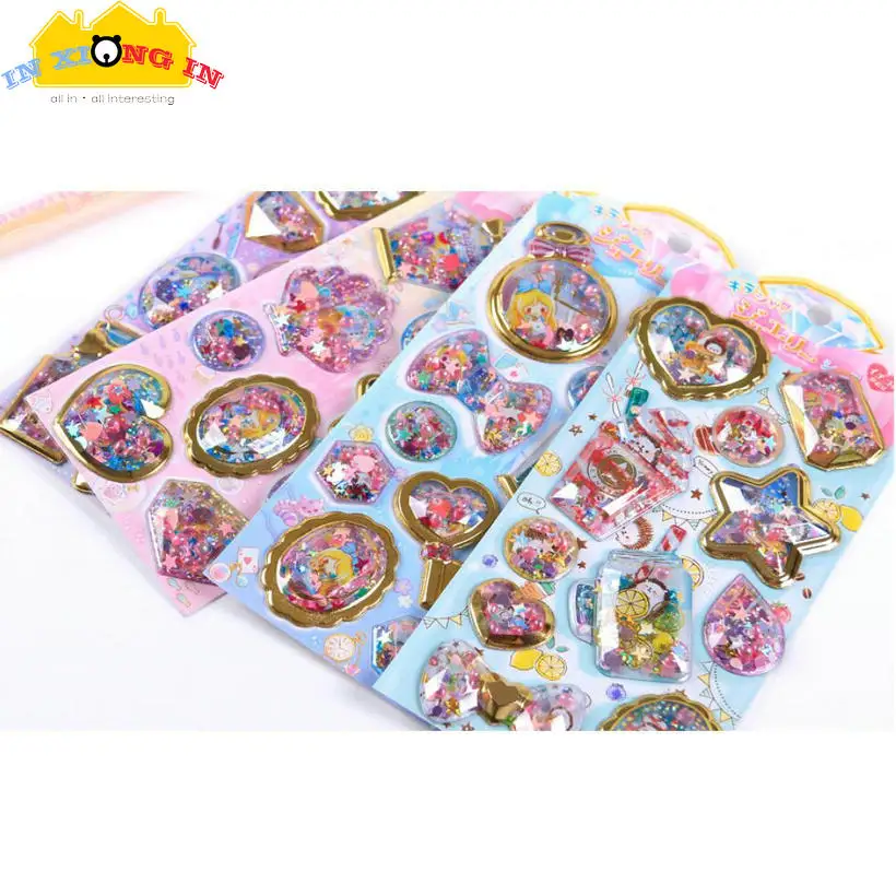 

3pcs Kawaii Bows Star Shaker Sticker DIY Resin Jewelry Craft Decor Handmade Accessories Stuff Crystal Cartoon Seashell Stickers