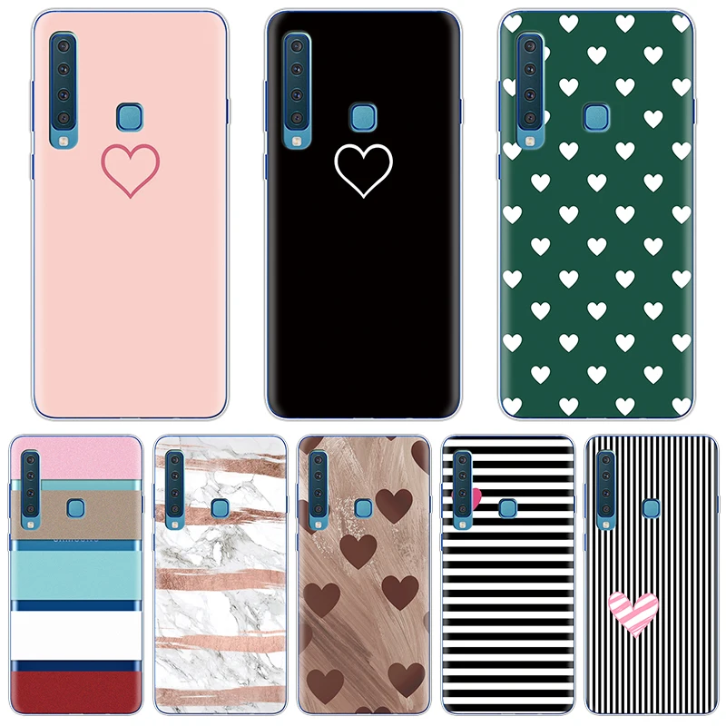 

Cover Cases for Coque Samsung Galaxy A 9 2018 SM-A920F Case for Galaxy A9 2018 Case Heart Lover Stripe Capa Funda Couple Gifts