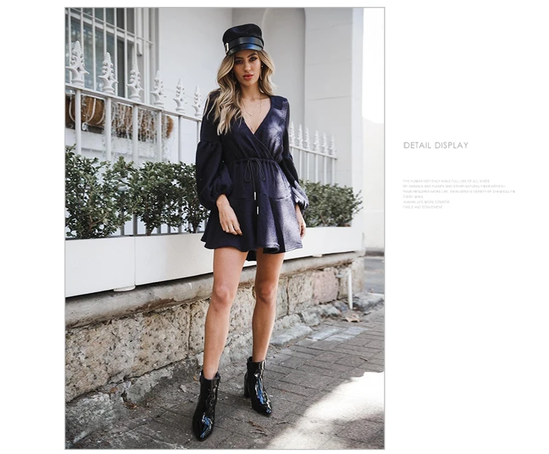 Long Sleeve Women Sexy Dress Winter 2018 V Neck Bandage Sashes Ladies Mini Sweater Dresses Knitted Autumn Short Vestido Party    (11)